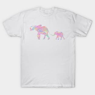 Elephant Animal Wildlife Text Word Cloud T-Shirt